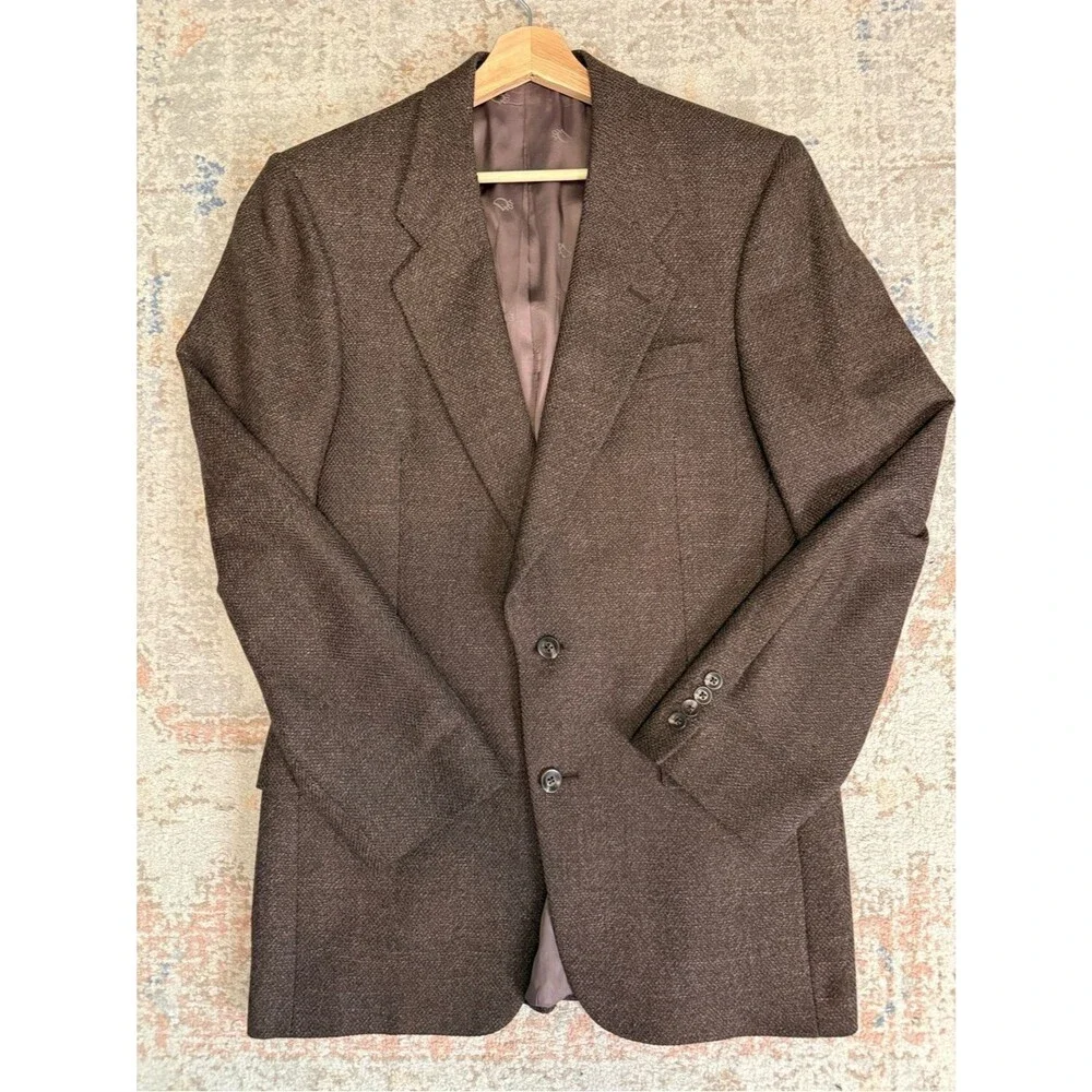 Vintage Christian Dior Monsieur Brown Tweed Blazer Sport Coat